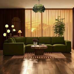 DUSK Brooklyn Large Left Hand L-Shape Sofa  - Muted Moss - thumbnail 3
