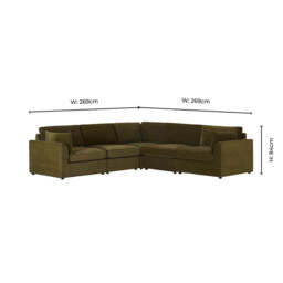 DUSK Miami Right Hand Corner Sofa - Chenille Olive - thumbnail 8