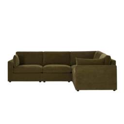 DUSK Miami Right Hand Corner Sofa - Chenille Olive - thumbnail 5