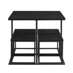 DUSK Polly Space Saving Dining Table and Chairs - Black - thumbnail 9