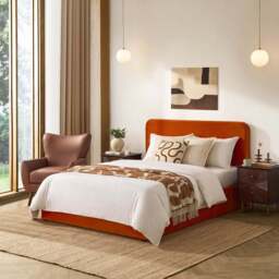 DUSK Ascot Ottoman Storage Bed - Bright Orange - King Size