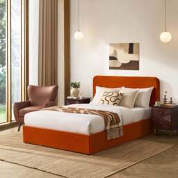 DUSK Ascot Ottoman Storage Bed - Bright Orange - King Size - thumbnail 6