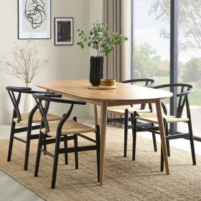 DUSK Heidi Solid Oak Oval 4-6 Seater Dining Table - Natural - image 1