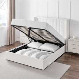 DUSK Madison Bouclé Ottoman Storage Bed - Off White - Super King - thumbnail 4