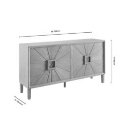 DUSK Amaya Ash 4 Door Sideboard - Light Wood - thumbnail 9