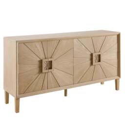 DUSK Amaya Ash 4 Door Sideboard - Light Wood - thumbnail 4