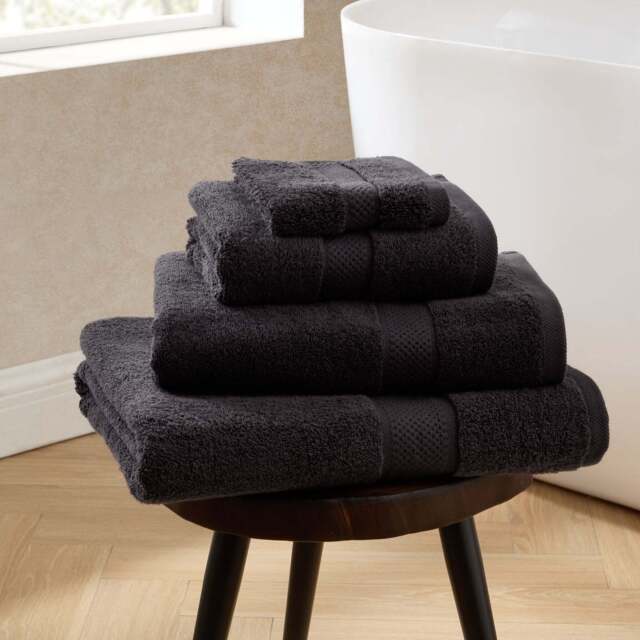 DUSK Rhodes Cotton Towel Collection - Black - Bath Towel - image 1