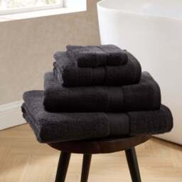 DUSK Rhodes Cotton Towel Collection - Black - Bath Towel - thumbnail 1