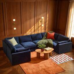 DUSK Miami U Shape Sofa - Chenille Navy - thumbnail 1