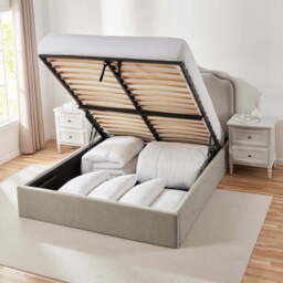 DUSK Wiltshire Ottoman Storage Bed - Stone - Double - thumbnail 7