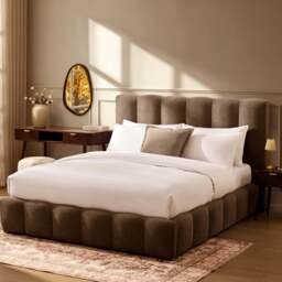 DUSK Cheshire Ottoman Storage Bed - Chenille Mushroom - Double - thumbnail 3