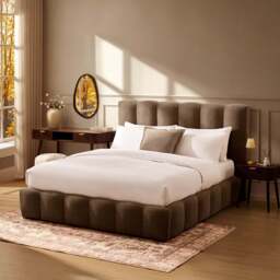 DUSK Cheshire Ottoman Storage Bed - Chenille Mushroom - Double - thumbnail 2