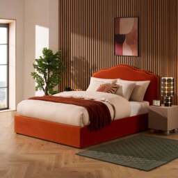 DUSK Wiltshire Ottoman Storage Bed - Bright Orange - Double