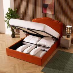 DUSK Wiltshire Ottoman Storage Bed - Bright Orange - Double - thumbnail 5