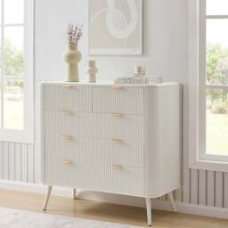 DUSK Hattie 5 Drawer Chest - Warm White