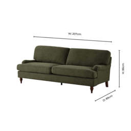 DUSK Hampshire 3 Seater Sofa - Woven Pine Green - thumbnail 8