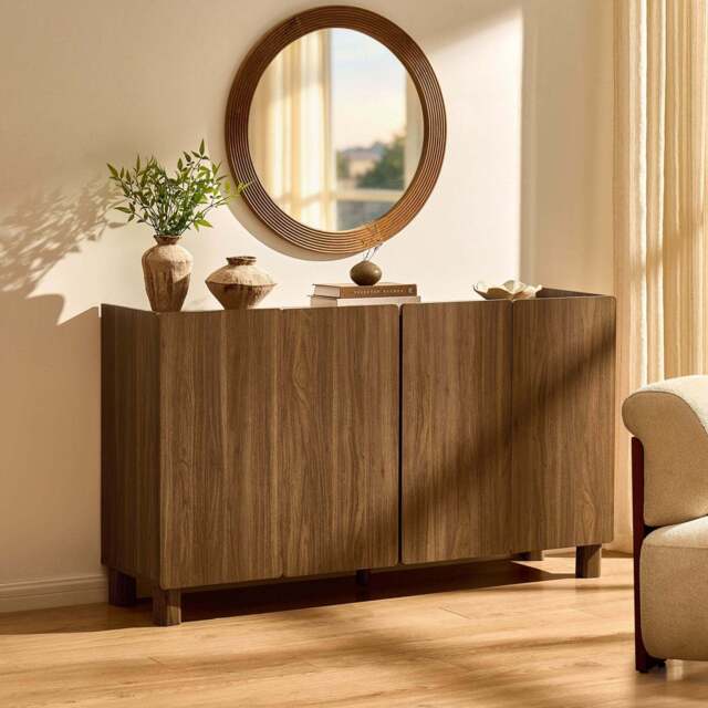 DUSK Avalon 4 Door Sideboard - Medium Wood - image 1