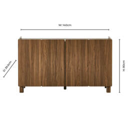 DUSK Avalon 4 Door Sideboard - Medium Wood - thumbnail 9