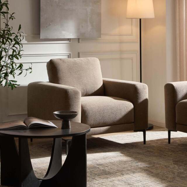 DUSK Malibu Armchair - Chenille Mushroom - image 1