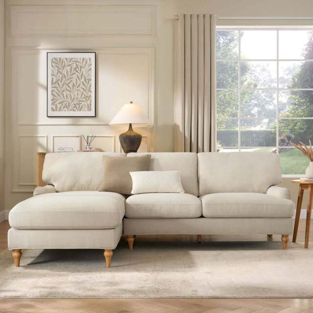 DUSK Hampshire Left Hand Chaise Sofa - Beige - image 1