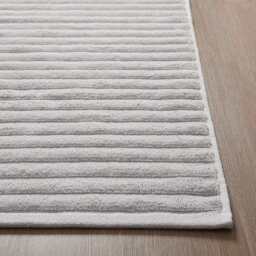 DUSK Monaco Ribbed Cotton Bath Mat - Light Grey - Small - thumbnail 2