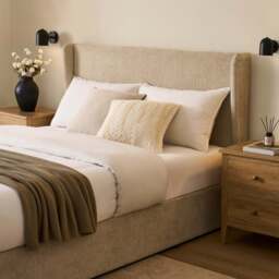 DUSK Berkeley Ottoman Storage Bed - Textured Oatmeal - King Size - thumbnail 4