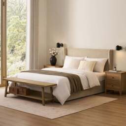 DUSK Berkeley Ottoman Storage Bed - Textured Oatmeal - King Size - thumbnail 8