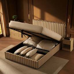 DUSK Riva Ottoman Storage Bed - Blue Stripe - Small Double - thumbnail 7