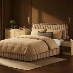 DUSK Riva Ottoman Storage Bed - Blue Stripe - Small Double - thumbnail 1