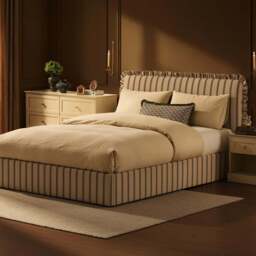 DUSK Riva Ottoman Storage Bed - Blue Stripe - Small Double - thumbnail 3