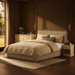 DUSK Riva Ottoman Storage Bed - Blue Stripe - Small Double - thumbnail 2