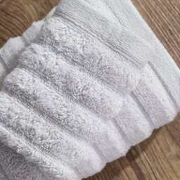 DUSK Monaco Plush Ribbed Cotton Towel Collection - Light Grey - Face Cloth - thumbnail 4