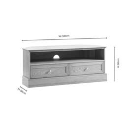 "DUSK Ruby Corner TV Unit for TVs up to 55""- Light Wood" - thumbnail 8