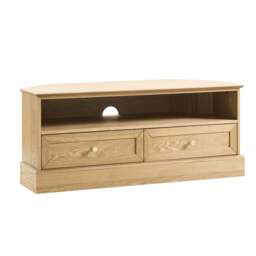 "DUSK Ruby Corner TV Unit for TVs up to 55""- Light Wood" - thumbnail 4