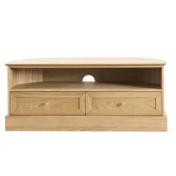 "DUSK Ruby Corner TV Unit for TVs up to 55""- Light Wood" - thumbnail 3