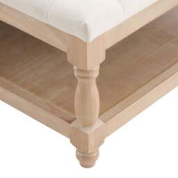 DUSK Knaresborough Button Back Coffee Table Pouffe - Cream Linen - thumbnail 5