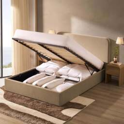 DUSK Ascot Ottoman Storage Bed - Oatmeal - King Size - thumbnail 4