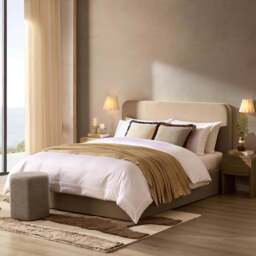 DUSK Ascot Ottoman Storage Bed - Oatmeal - King Size