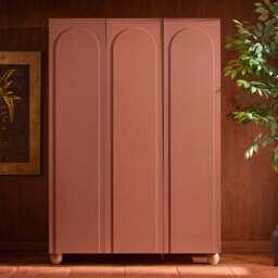 DUSK Rachel Arch Front 3 Door Wardrobe - Terracotta