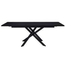 DUSK Brooke Rectangle Extendable 6-8 Seater Dining Table - Black - thumbnail 5