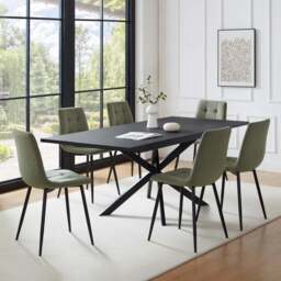 DUSK Brooke Rectangle Extendable 6-8 Seater Dining Table - Black
