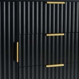 DUSK Evie 2 Door Storage Unit with Drawers - Black - thumbnail 5