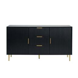 DUSK Evie 2 Door Storage Unit with Drawers - Black - thumbnail 8