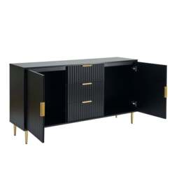 DUSK Evie 2 Door Storage Unit with Drawers - Black - thumbnail 6