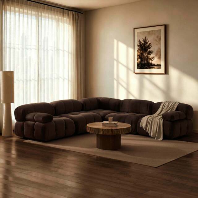 DUSK Bondi Large Left Hand Corner Sofa - Cappuccino - image 1