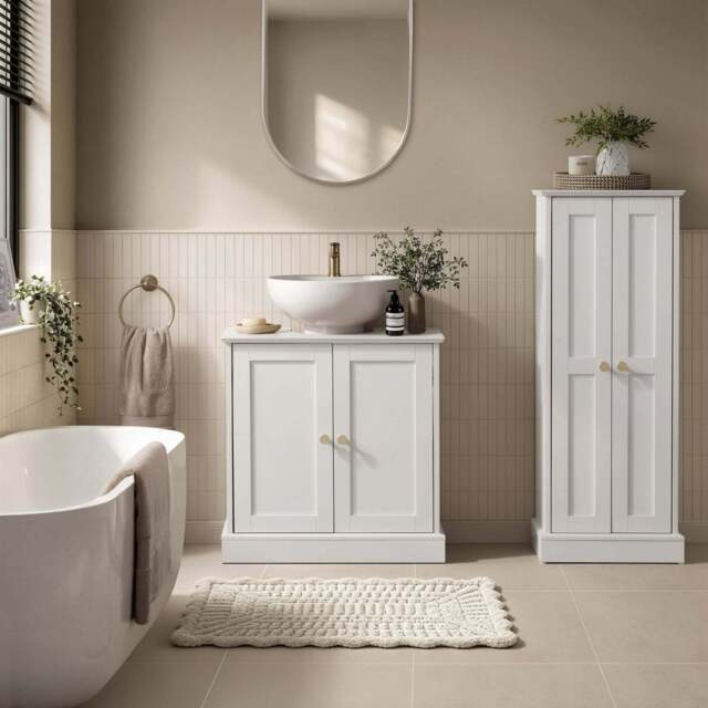 DUSK Ruby Under Sink Bathroom Cabinet - White - image 1