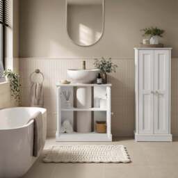 DUSK Ruby Under Sink Bathroom Cabinet - White - thumbnail 2