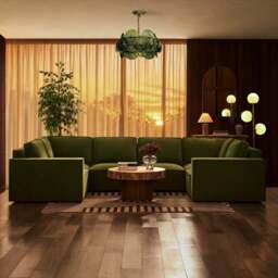 DUSK Brooklyn U-Shape Sofa - Muted Moss - thumbnail 2