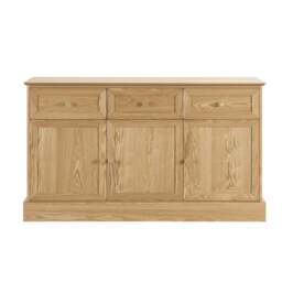 DUSK Ruby 3 Door Storage Unit with Drawers - Light Wood - thumbnail 5