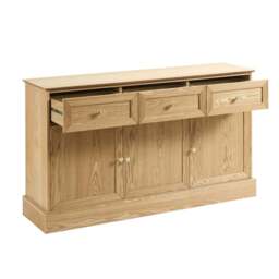 DUSK Ruby 3 Door Storage Unit with Drawers - Light Wood - thumbnail 7
